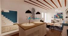 render salón comedor y cocina